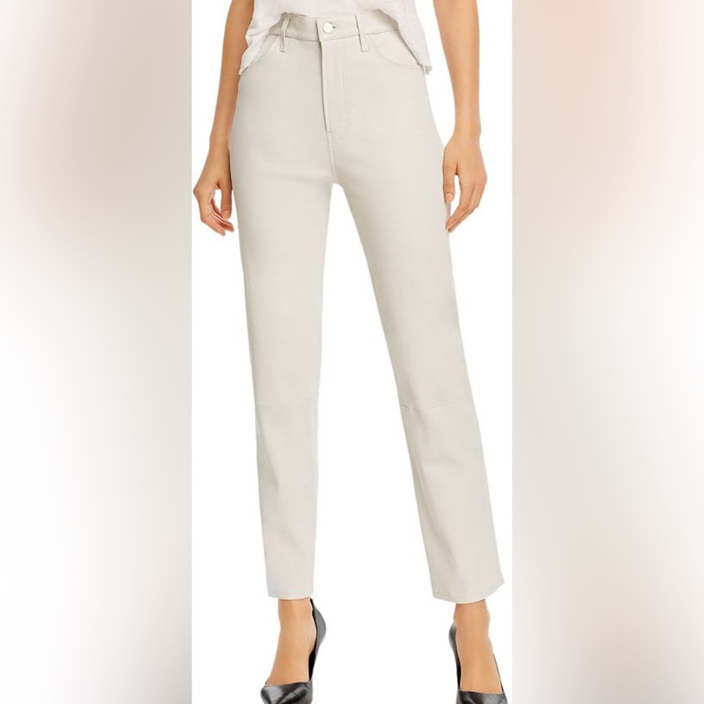 J Brand Cream Lamb Leather Trousers